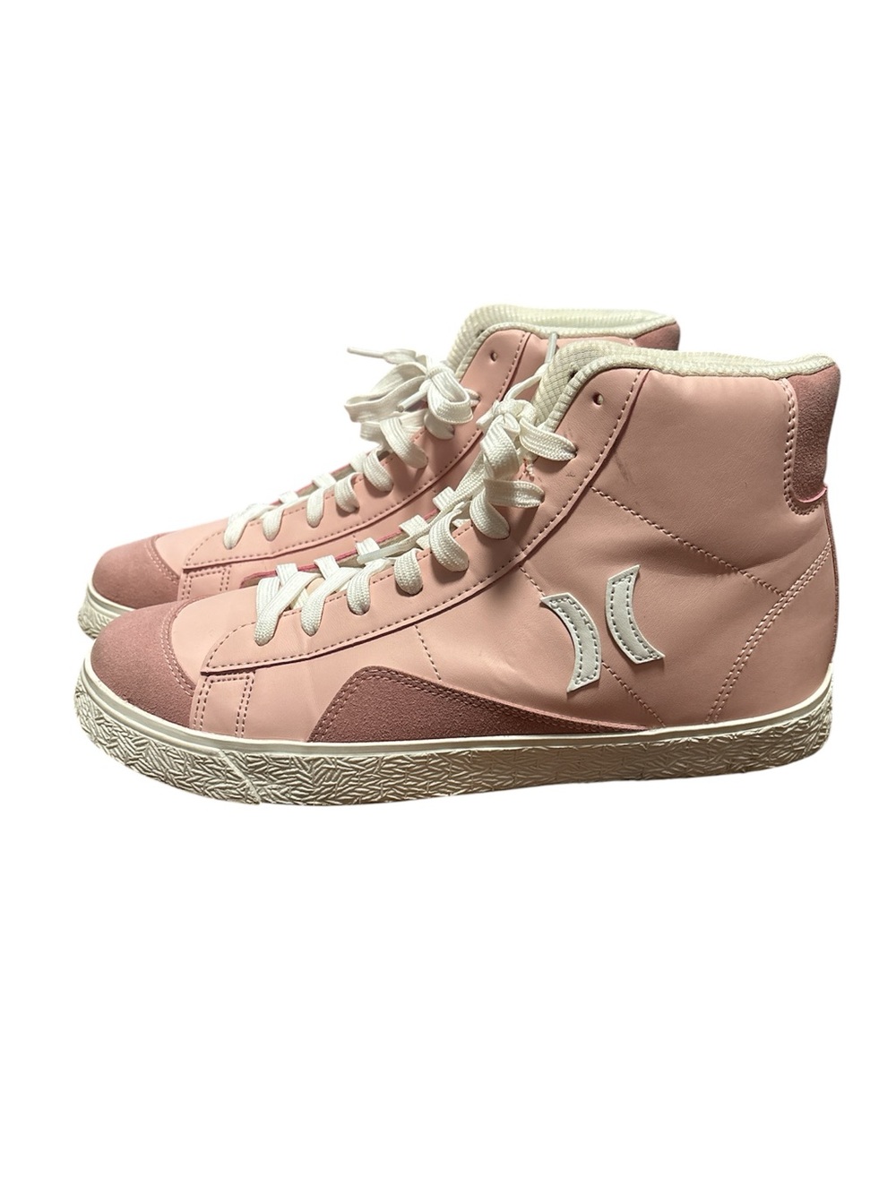 Hurley Pink&White High Top Sneakers Size: 9